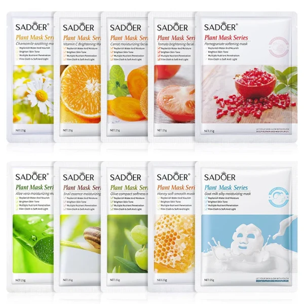 SADOER Plant Mask Series .Facial Mask (15 Pcs) combo